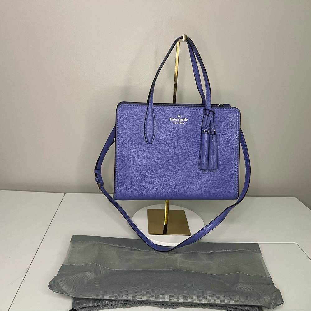 NWT Kate Spade Purple Satchel Bag with Structured Design - Picture 6 of 8